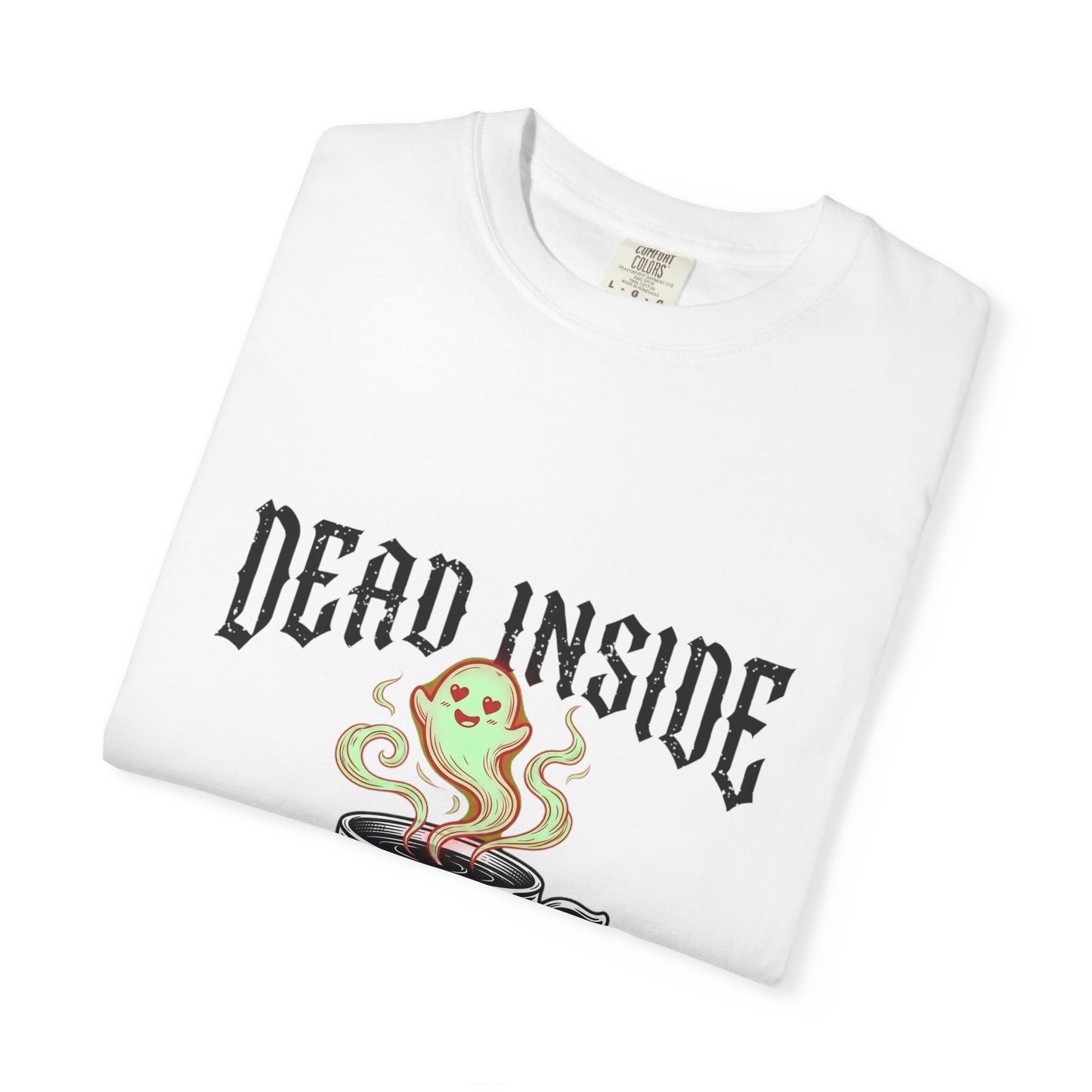 Dead Inside But Caffeinated T-Shirt | Ghost Coffee Illustration