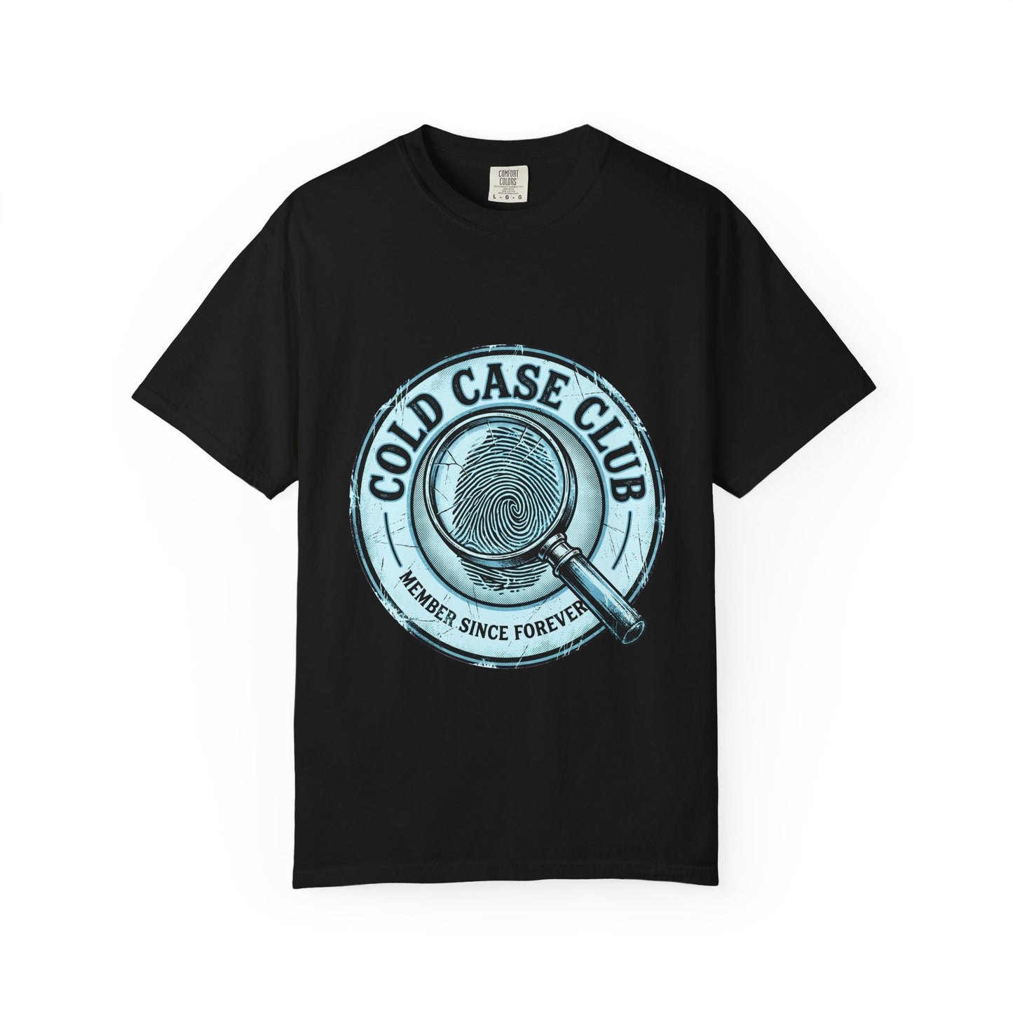 Cold Case Club fingerprint magnifying glass T-Shirt | True Crime Investigation tee