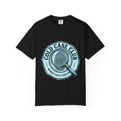 Cold Case Club fingerprint magnifying glass T-Shirt | True Crime Investigation tee