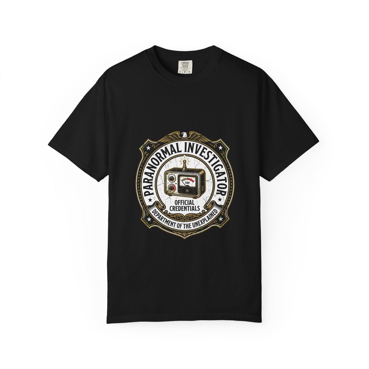 Paranormal Investigator Badge T-shirt | Ghost Hunting Equipment Graphic