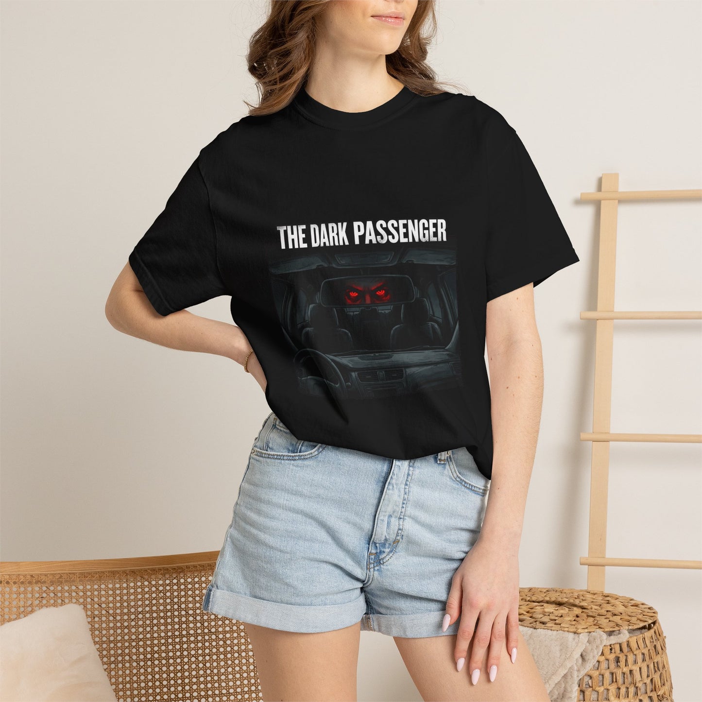 The Dark Passenger T-Shirt | Car Horror Graphic Tee, Red Eyes Night Drive
