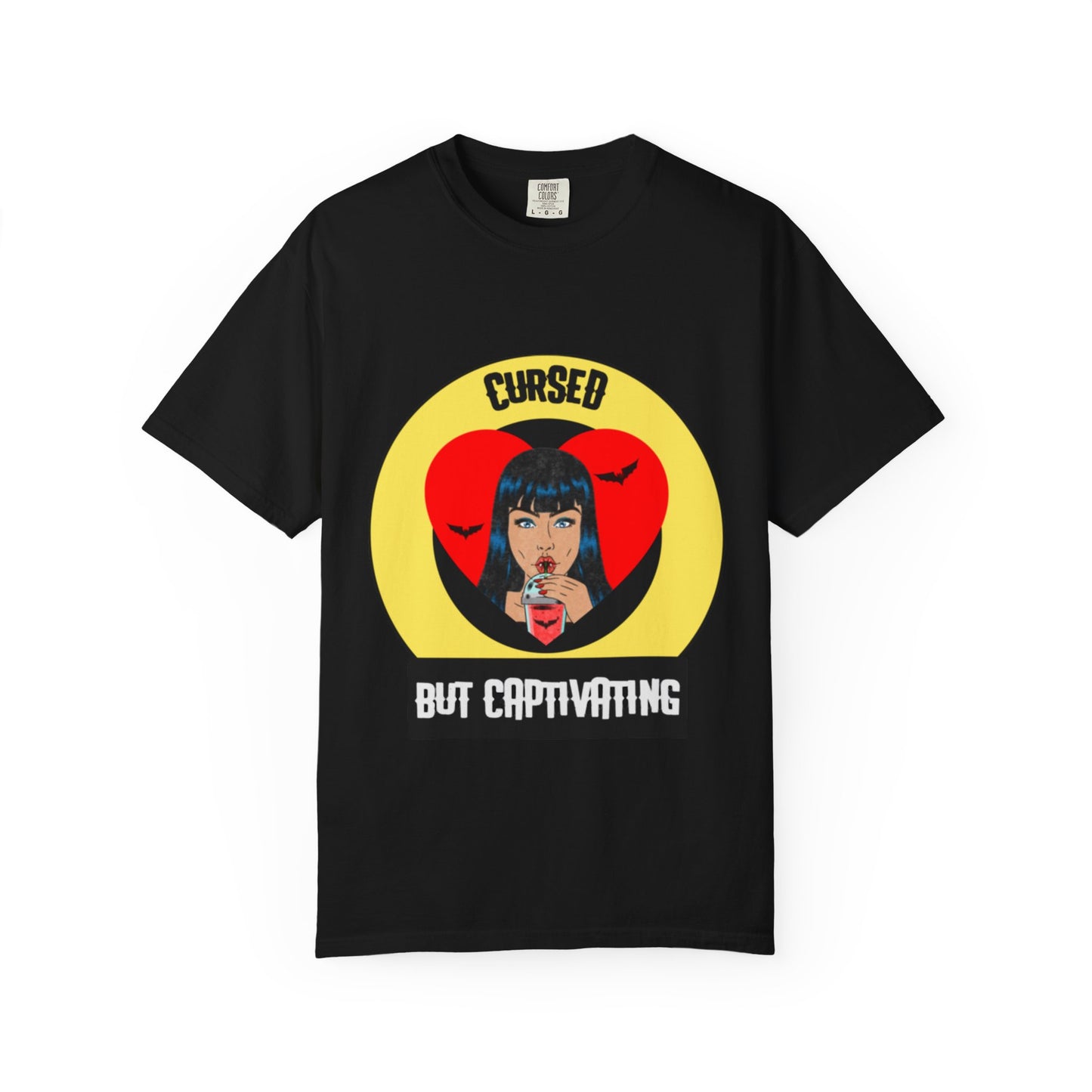 Cursed But Captivating graphic heart girl, T-shirt | Vampire goth retro