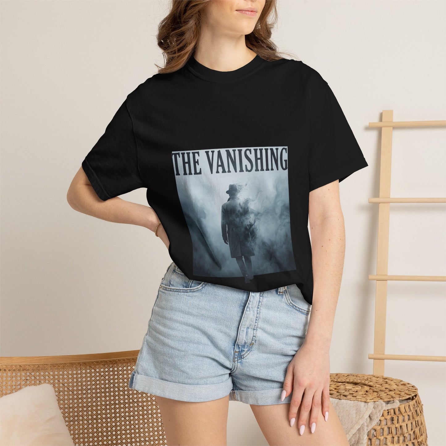 The Vanishing ghostly figure T-Shirt | foggy silhouette horror design