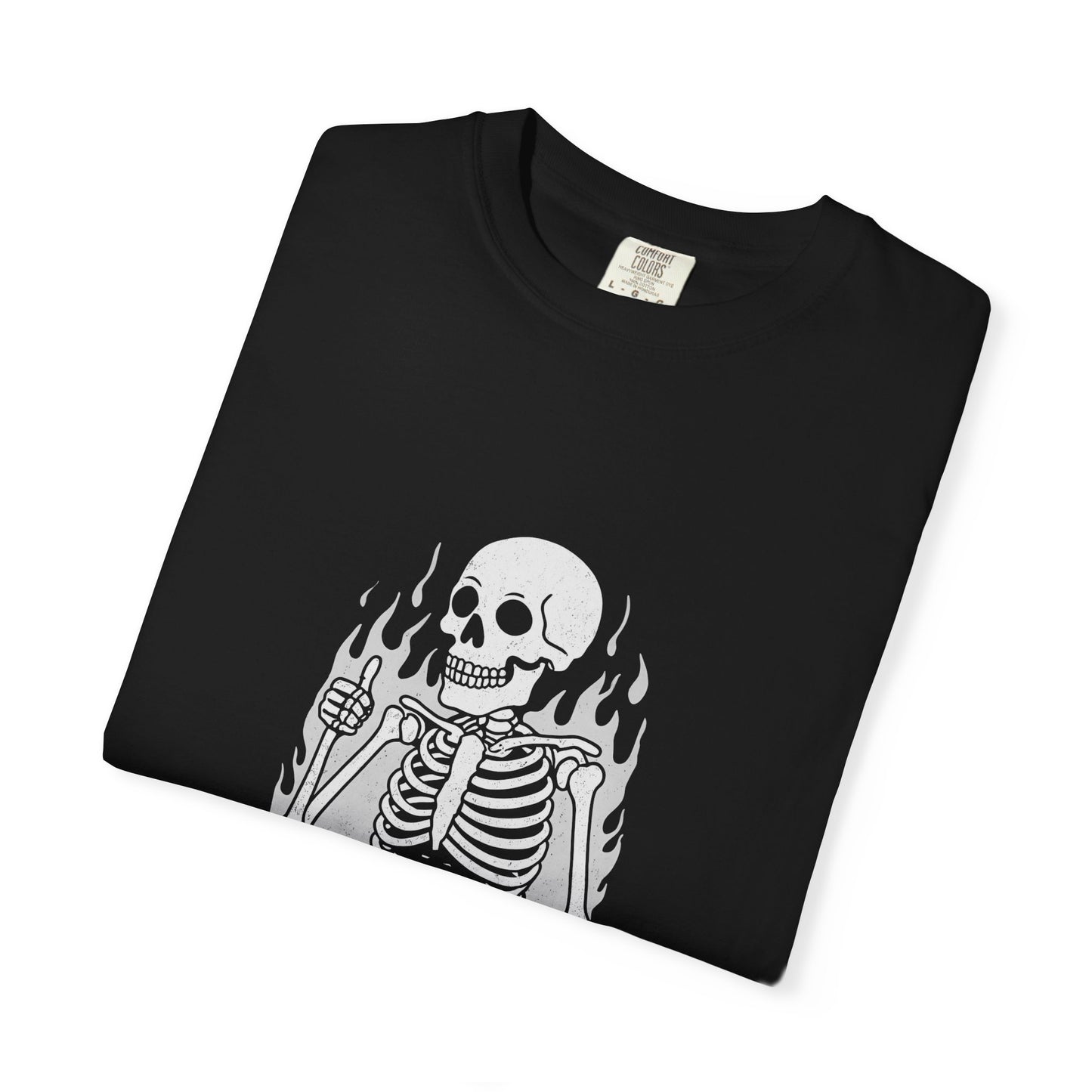 Flaming Skeleton I'm Fine T-shirt | Skull Graphic Tee, Dark Humor