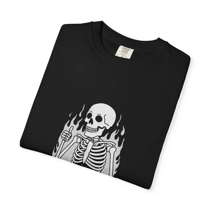 Flaming Skeleton I'm Fine T-shirt | Skull Graphic Tee, Dark Humor