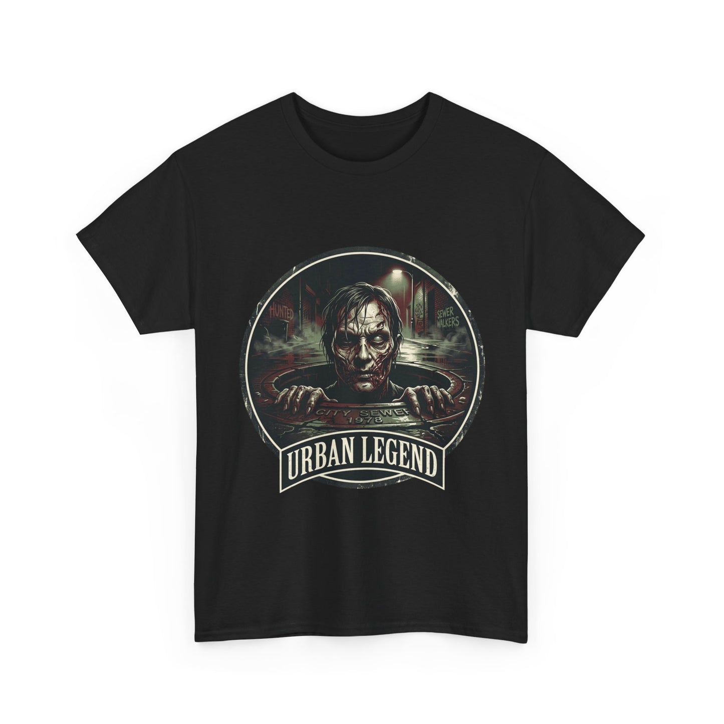 Urban Legend Horror Face T-Shirt | Creepy Sewer Monster Tee