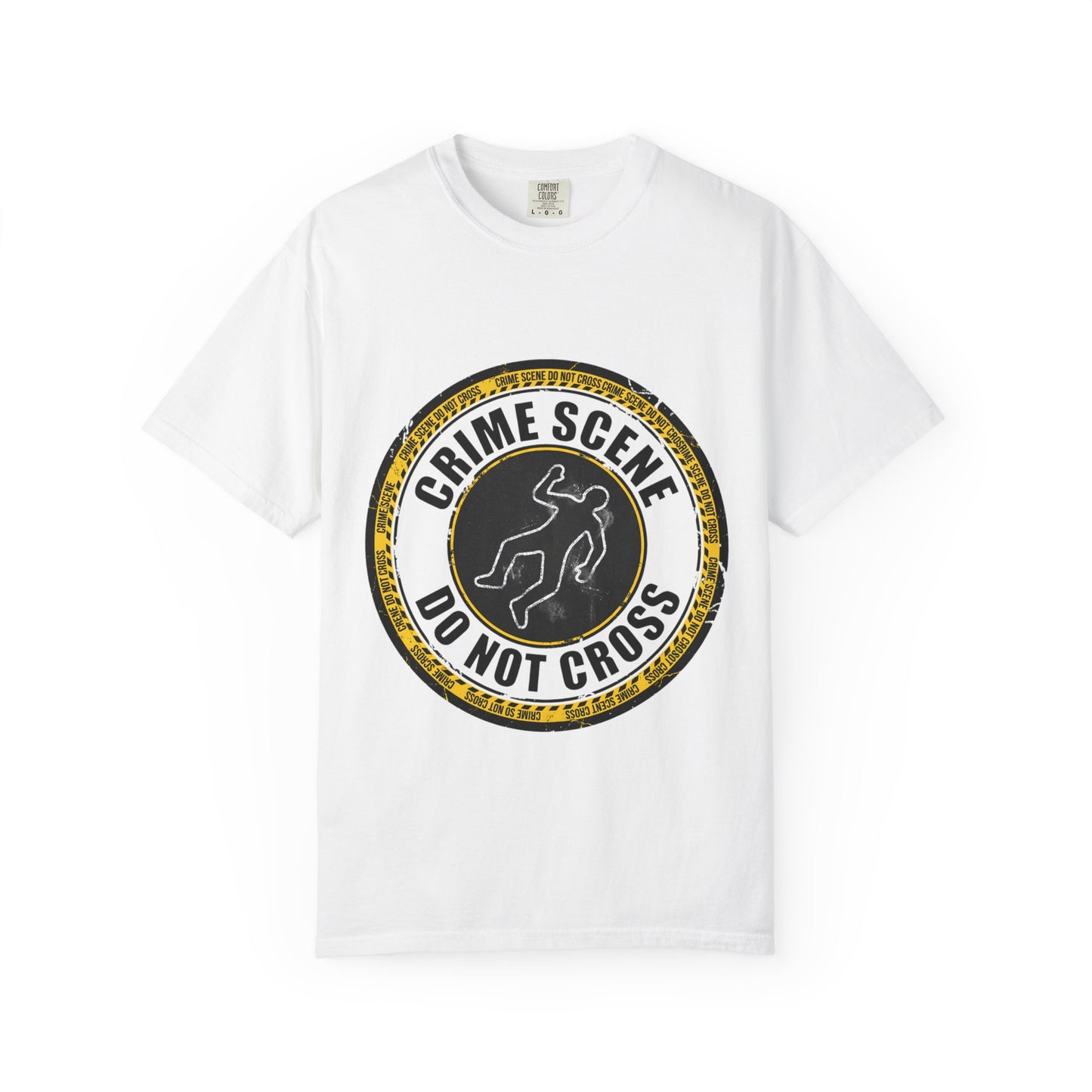Crime Scene Do Not Cross T-shirt | Chalk Outline Badge Design