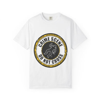 Crime Scene Do Not Cross T-shirt | Chalk Outline Badge Design