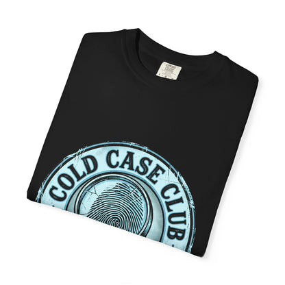Cold Case Club fingerprint magnifying glass T-Shirt | True Crime Investigation tee