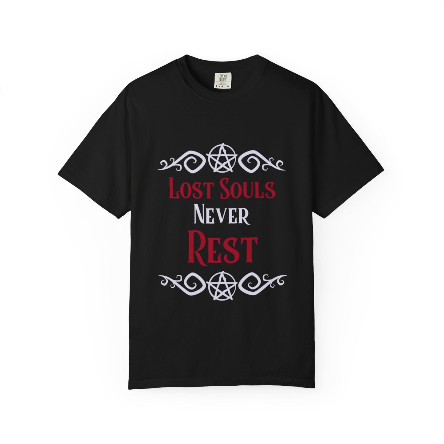 Lost Souls Never Rest T-shirt | Gothic Pentagram Design