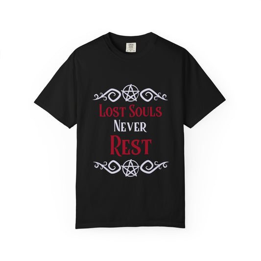 Lost Souls Never Rest T-shirt | Gothic Pentagram Design