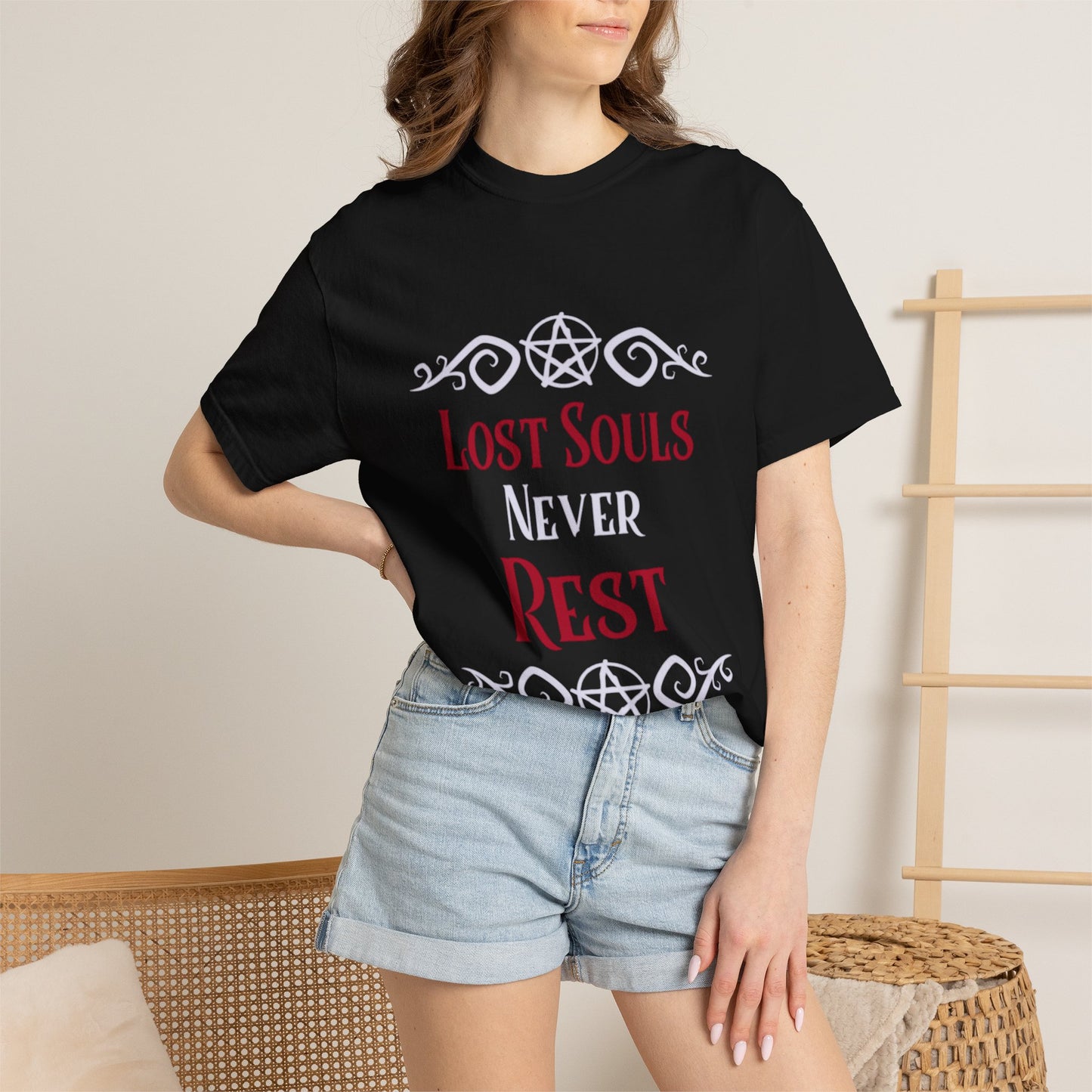 Lost Souls Never Rest T-shirt | Gothic Pentagram Design