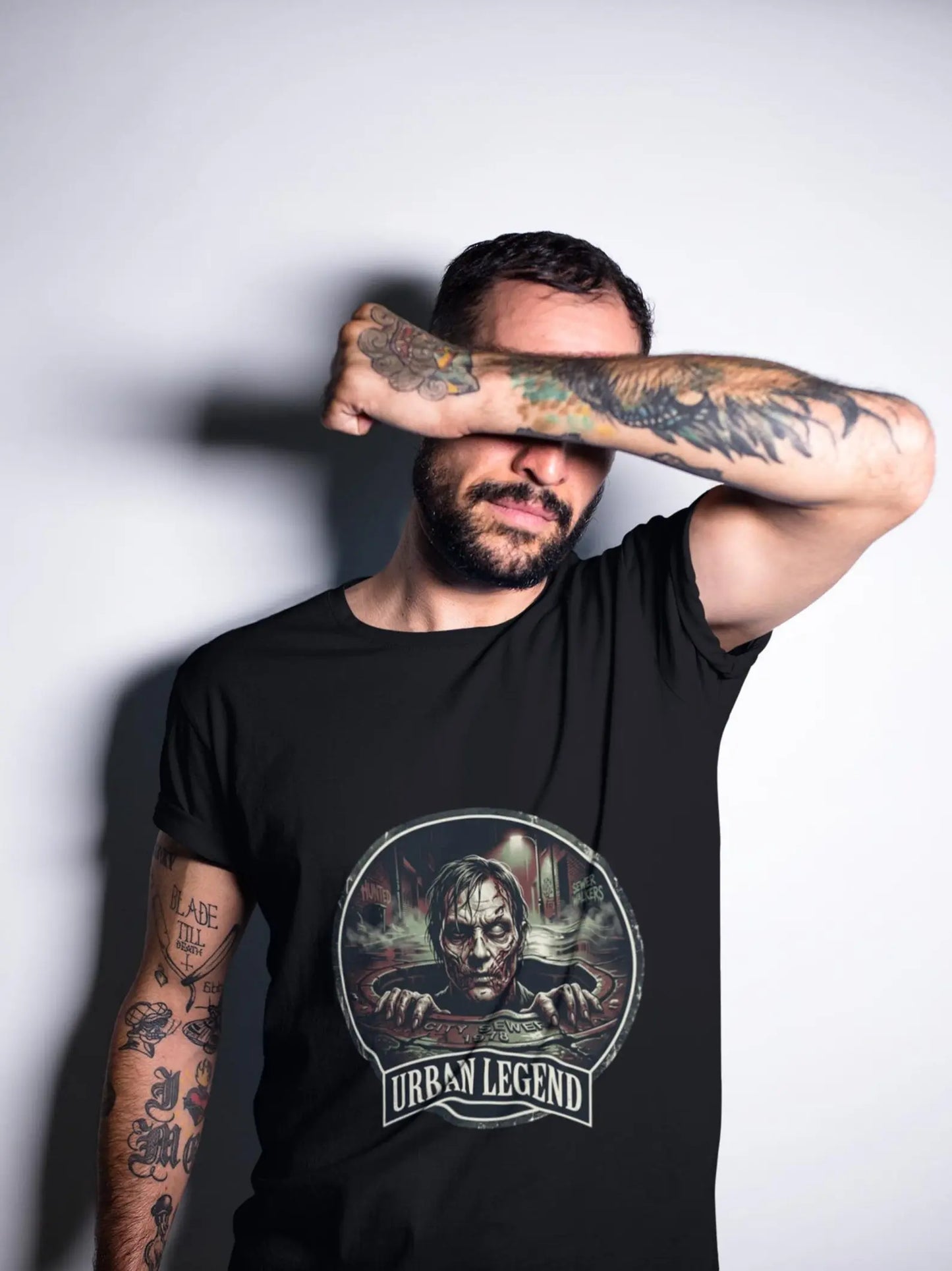 Urban Legend Horror Face T-Shirt | Creepy Sewer Monster Tee